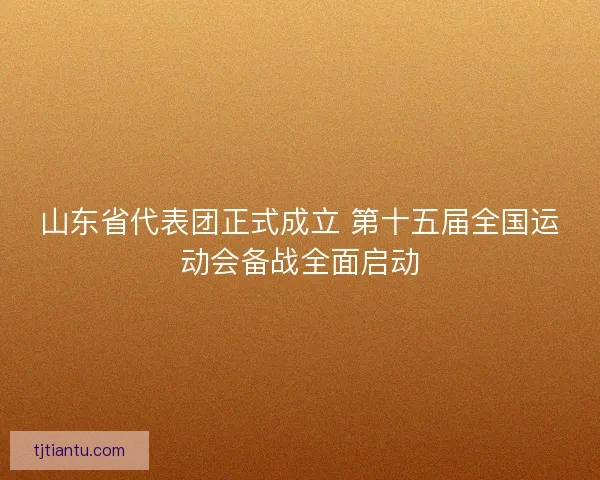 山东省代表团正式成立 第十五届全国运动会备战全面启动