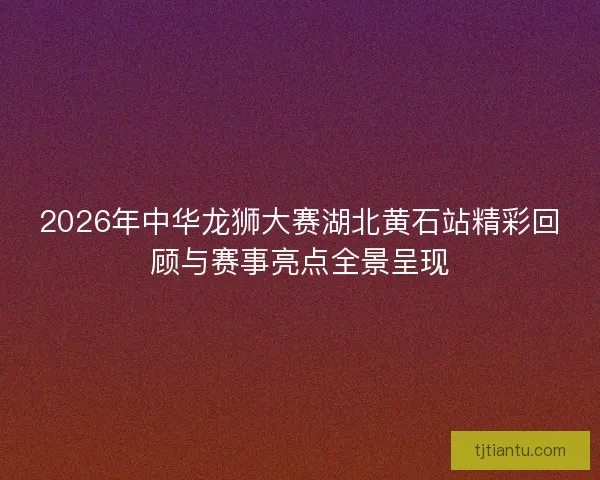 2026年中华龙狮大赛湖北黄石站精彩回顾与赛事亮点全景呈现