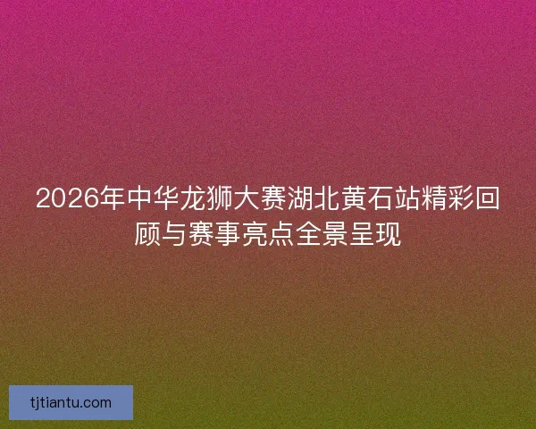 2026年中华龙狮大赛湖北黄石站精彩回顾与赛事亮点全景呈现